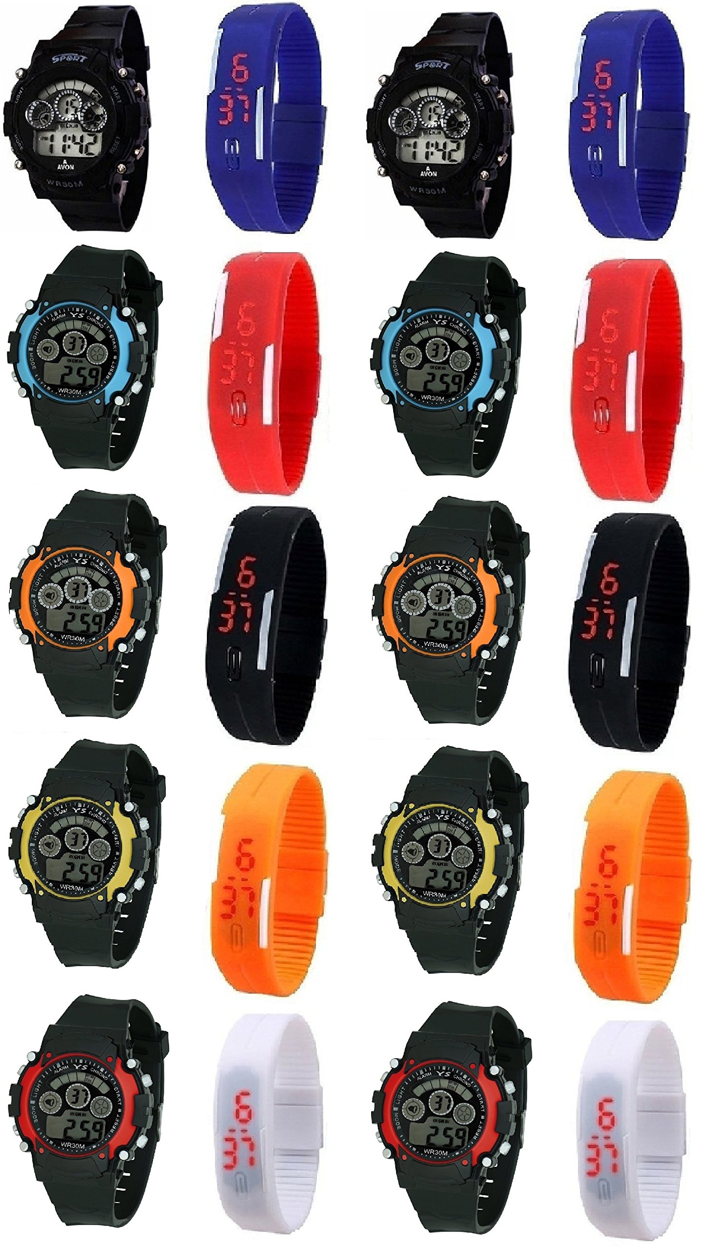 Pappi-Haunt Unisex Sports Watch Collections - Pack of 20 Multicolor Sports Watch for Boys, Girls & Kids (B01MDP4IBN) Amazon Price History, Amazon Price Tracker