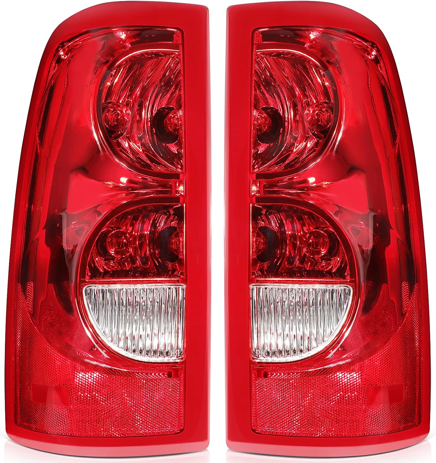 Tail Light Assembly for Chevrolet for Silverado 1500/2500 1999-2006 for Chevrolet for Silverado 1500 HD 2001-2003 2005-2006 Red Housing Clear Lens Driver and Passenger Side Tail lamp