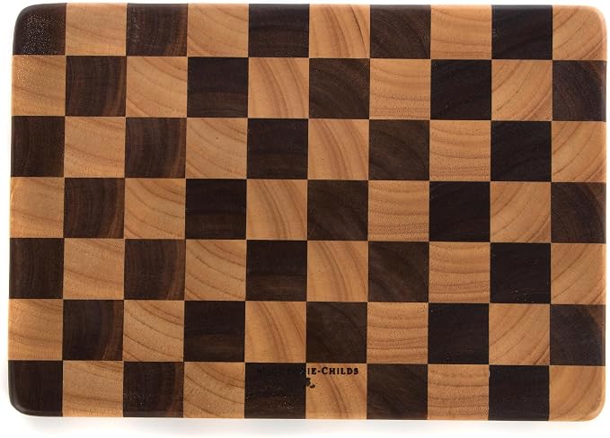 MACKENZIE-CHILDS Wood Serving Board, Countertop Wooden Cutting Board and Serving Board for Charcuterie, 8" x 12", Check