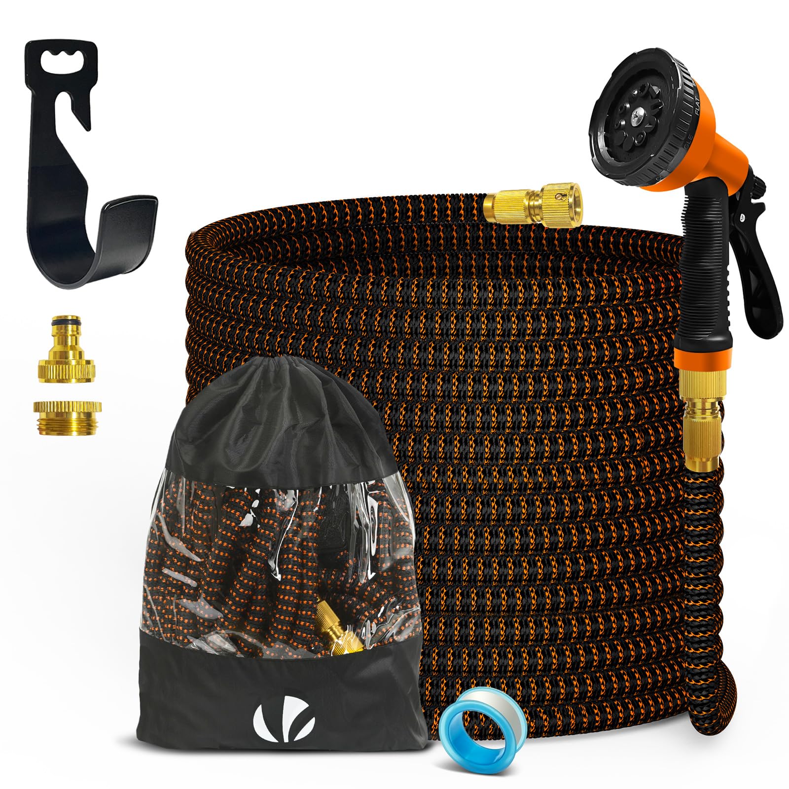 VOUNOT® Manguera Extensible 15m, Manguera Flexible Jardín con Pistola Rociadora de 10 Funciones, Conectores de Latón de…