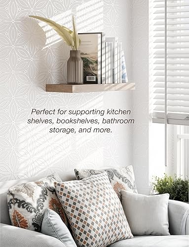 Miniatura 5 de BATODA Soporte flotante de acero sólido de 8 pulgadas (16 piezas) - Soportes para estantes ciegos - Soportes ocultos para estantes flotantes de