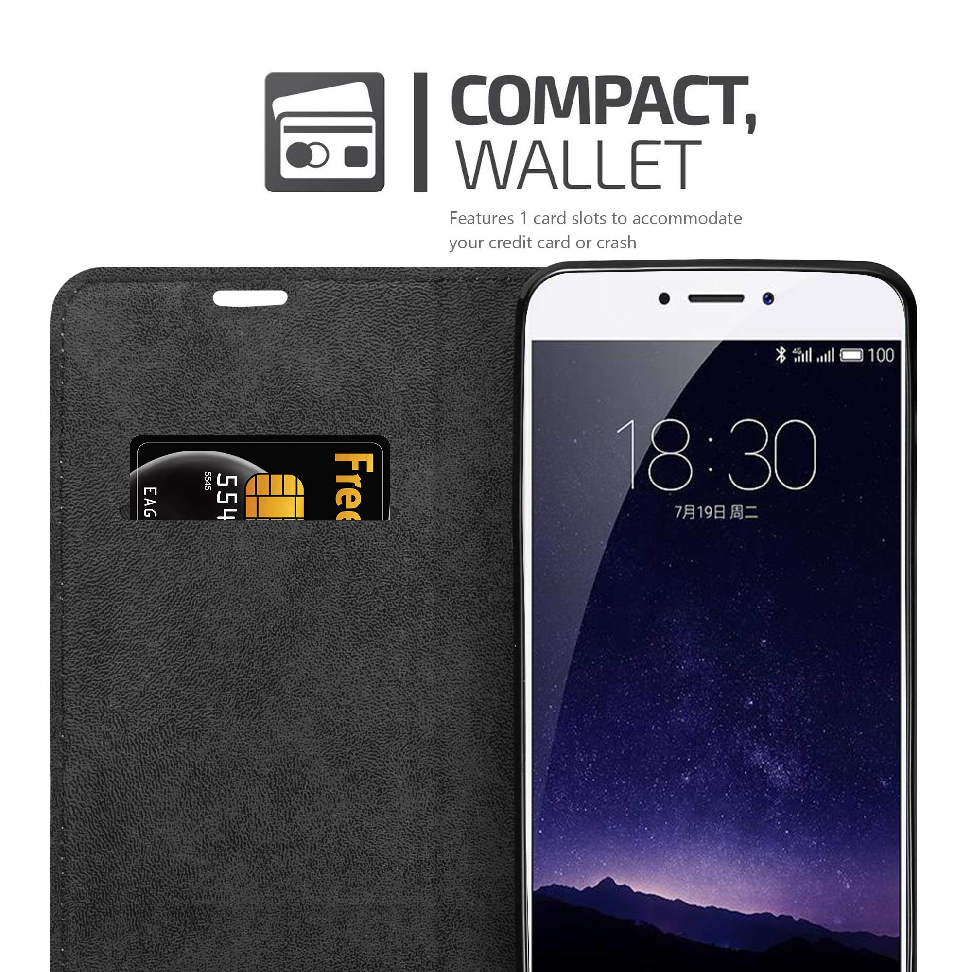Cadorabo Custodia Libro Portafoglio Per MEIZU MX6, Colore Rosso Mela, Con Slot E Chiusura Magnetica - 4
