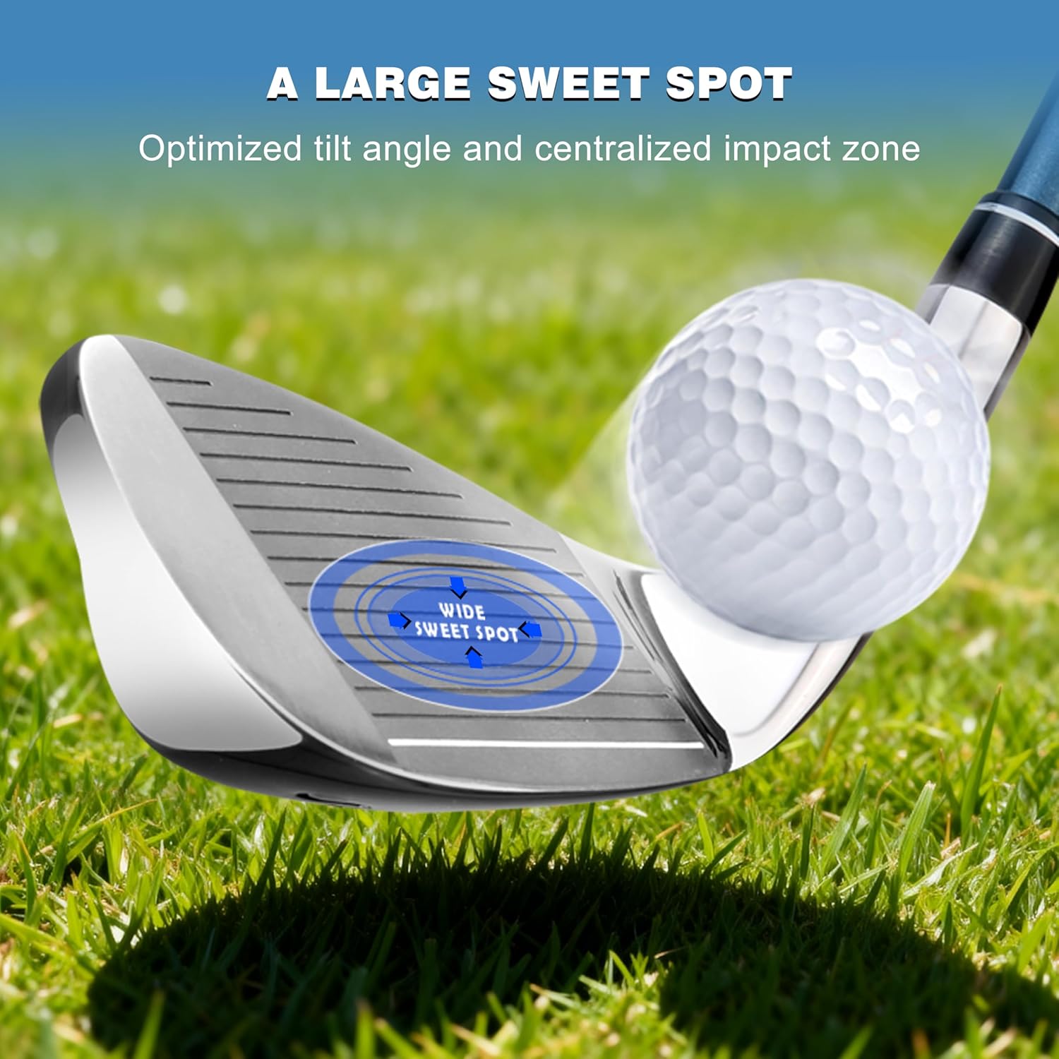 PGM 7 Piece Men's Golf Iron Set and Sigle Club for Right Handed, Forgiving Design Sets with Graphite Shaft and Easy Control Grip Include Golf Club Iron 5 to 9 PW SW