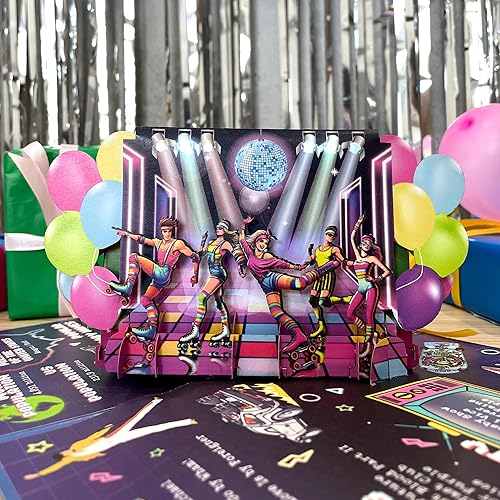 Miniatura 4 de Tarjeta de cumpleaños número 40 con música y luces  Back In 1985 Pop Up Tarjetas de cumpleaños para hombres y mujeres  Trivia retro de los 80,