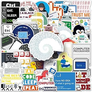 50 adesivi programmatori per valigie, bottiglie d'acqua, laptop, auto, skateboard, computer, moto, snowboard, bagagli, linguaggio di programmazione, adesivi impermeabili per adolescenti, ragazzi e