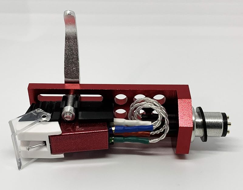 Cartridge and Stylus, Conical needle and Red Headshell with mounting bolts for Numark TT1625, TT1520, TT100, TT, TT1, TT2, Limit DJ2500B,TT500, TT200, TT1700, TTi, TTX1, TTX, TT1600, TT1910