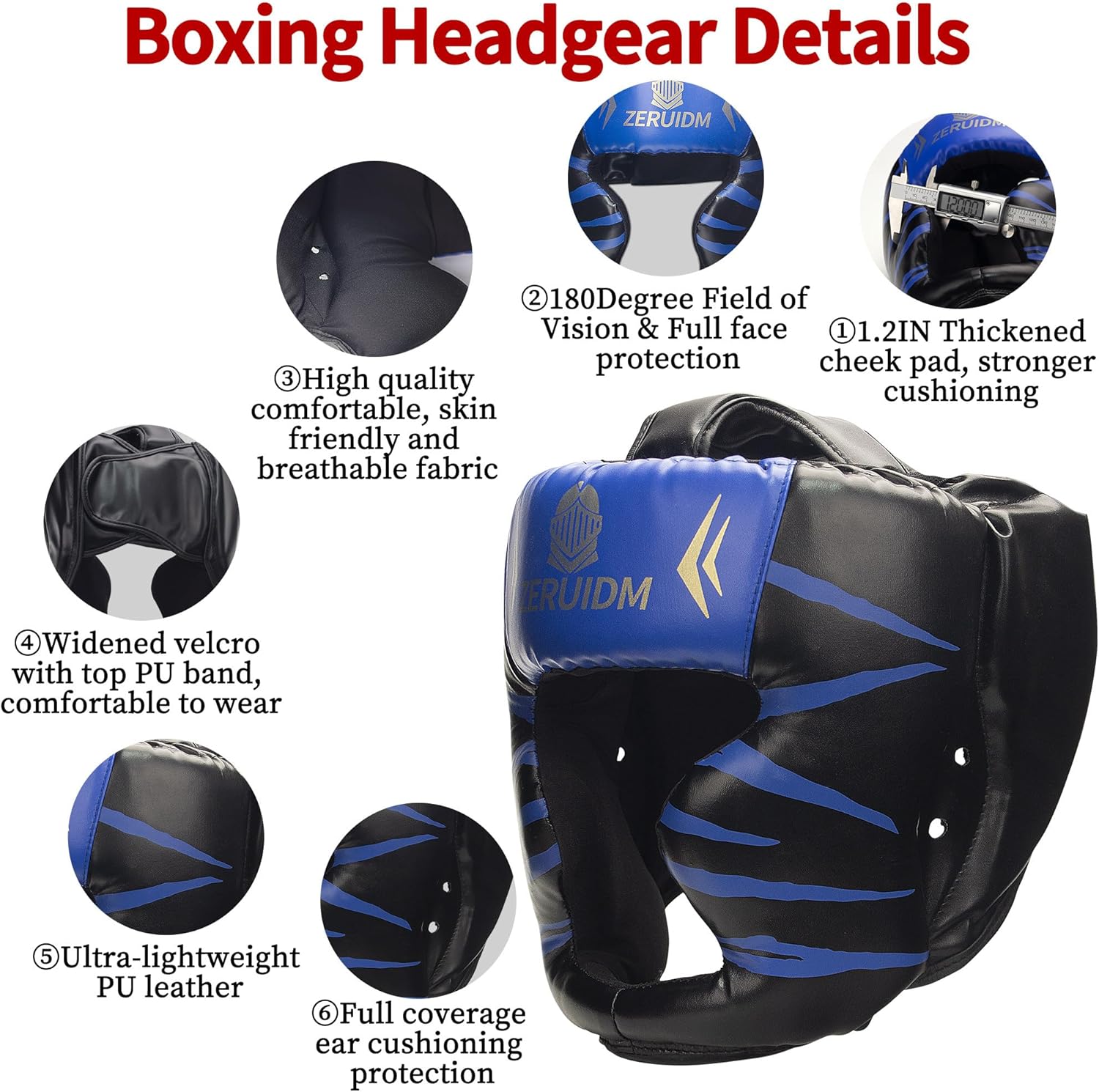 2 Pack Boxing Headgear for Adult Men Kids, Thickened Training Sparring Head Guard for MMA Kickboxing Muay Thai Equipment - Image 3