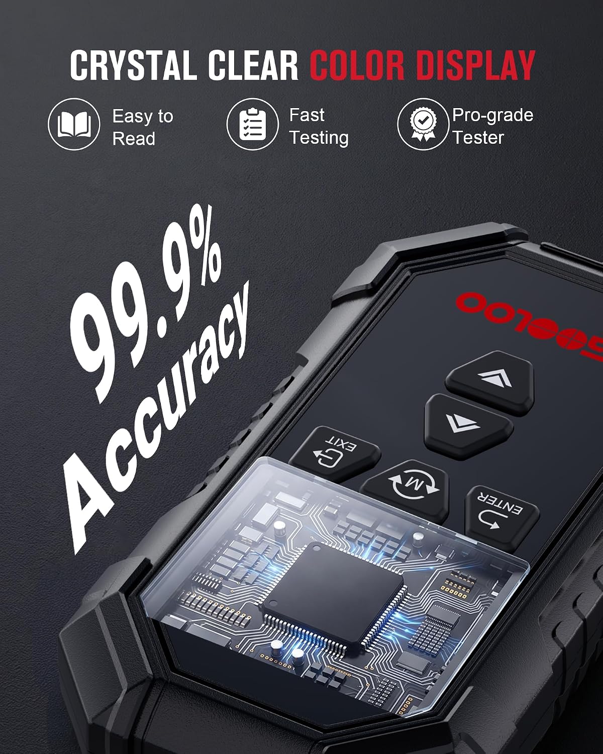 GOOLOO ST5 Car Battery Tester, 12V/24V Digital Automotive Load Tester