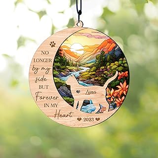 Cat Memorial Suncatcher Ornament, Cat Sympathy Gift, Personalizable Pet Loss Suncatcher, Loss of Pet Sympathy Gift,Gifts for Cat Lovers, Christmas Cat Ornament (Color 2)