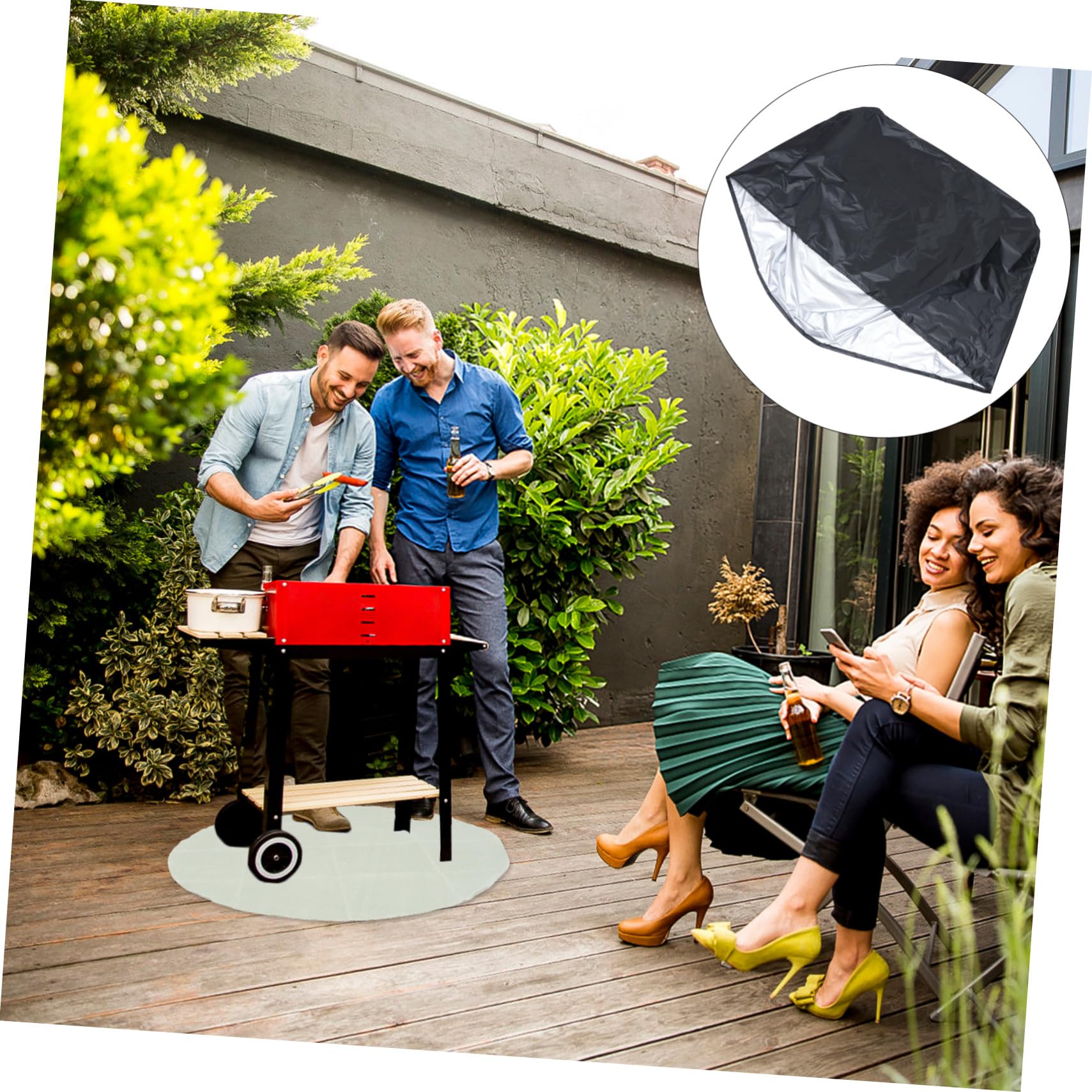 Hemobllo Copertura per Barbecue in Poliestere di Forma Quadrata Resistente e Sicuro da Usare Offre Protezione Contro le Intemperie e Facile da Pulire e Riporre