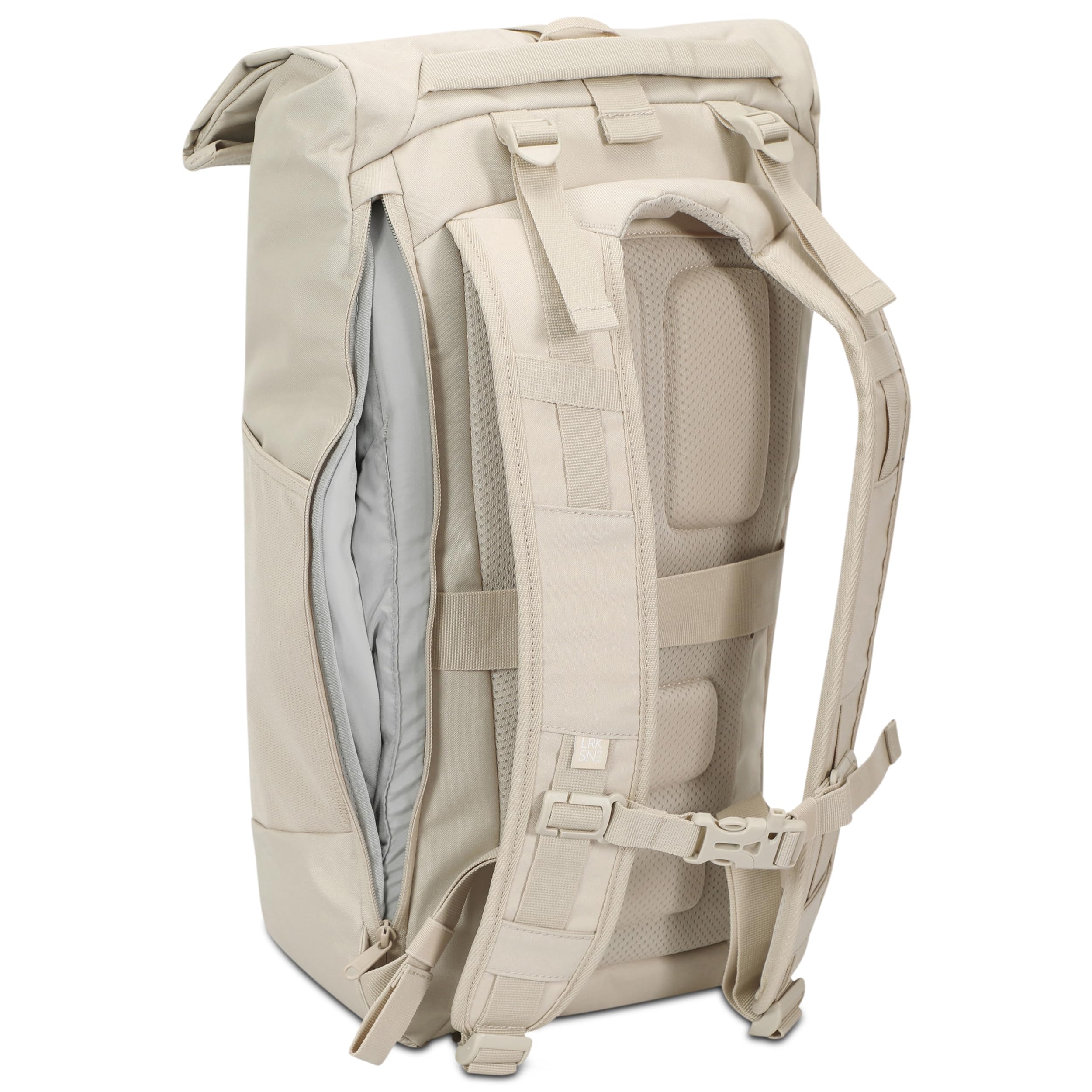 LARKSON Mochila de Marcha Mujer & Hombre Beige - Arvid - Mochila de Senderismo 20L - Trekking, Viaje, Montaña - Mochila con Cinturón de Cadera y Acolchado de Malla - Cremalleras Impermeables