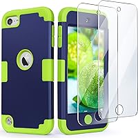 Vista 12 de IDweel Funda rígida para iPod Touch con 2 protectores de pantalla, 3 en 1, funda rígida de policarbonato + silicona a prueba de golpes para niños