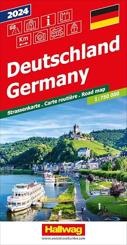 Hallwag Strassenkarte Deutschland 1:750.000: Inkl. Transitpläne, Ortsverzeichnis und Reiseinformationen (Hallwag Strassenkarten)