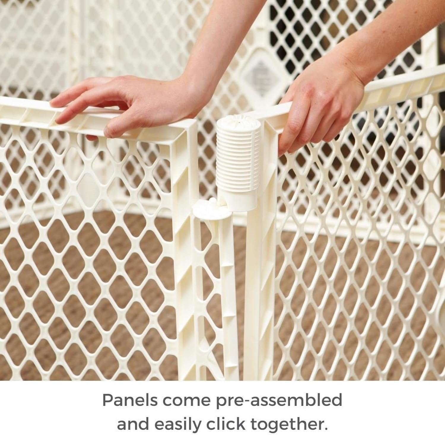 Ivory 26" Tall 6-Panel Baby Play Yard