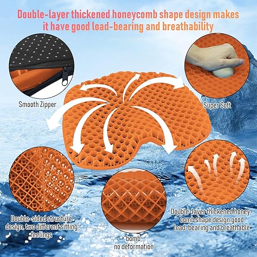 Miniatura 3 de Cojín de asiento de kayak, asiento de kayak de gel grueso antideslizante impermeable, almohadilla de goma portátil para remo de canoa para estadio,