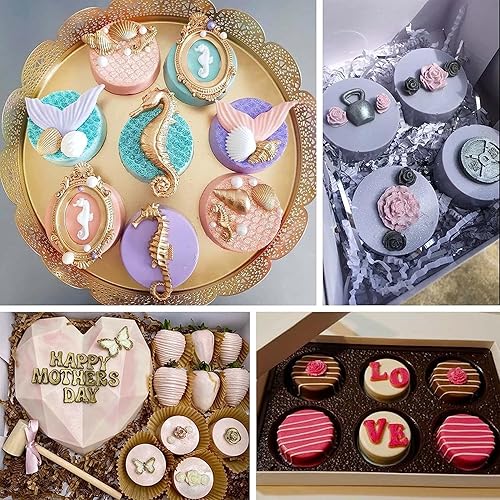 Miniatura 6 de Actvty Moldes Redondos de Chocolate para Galletas, 3 Piezas, Moldes de Silicona Cilíndricos de 12 Cavidades para Cubrir Oreo, Galletas, Caramelo,