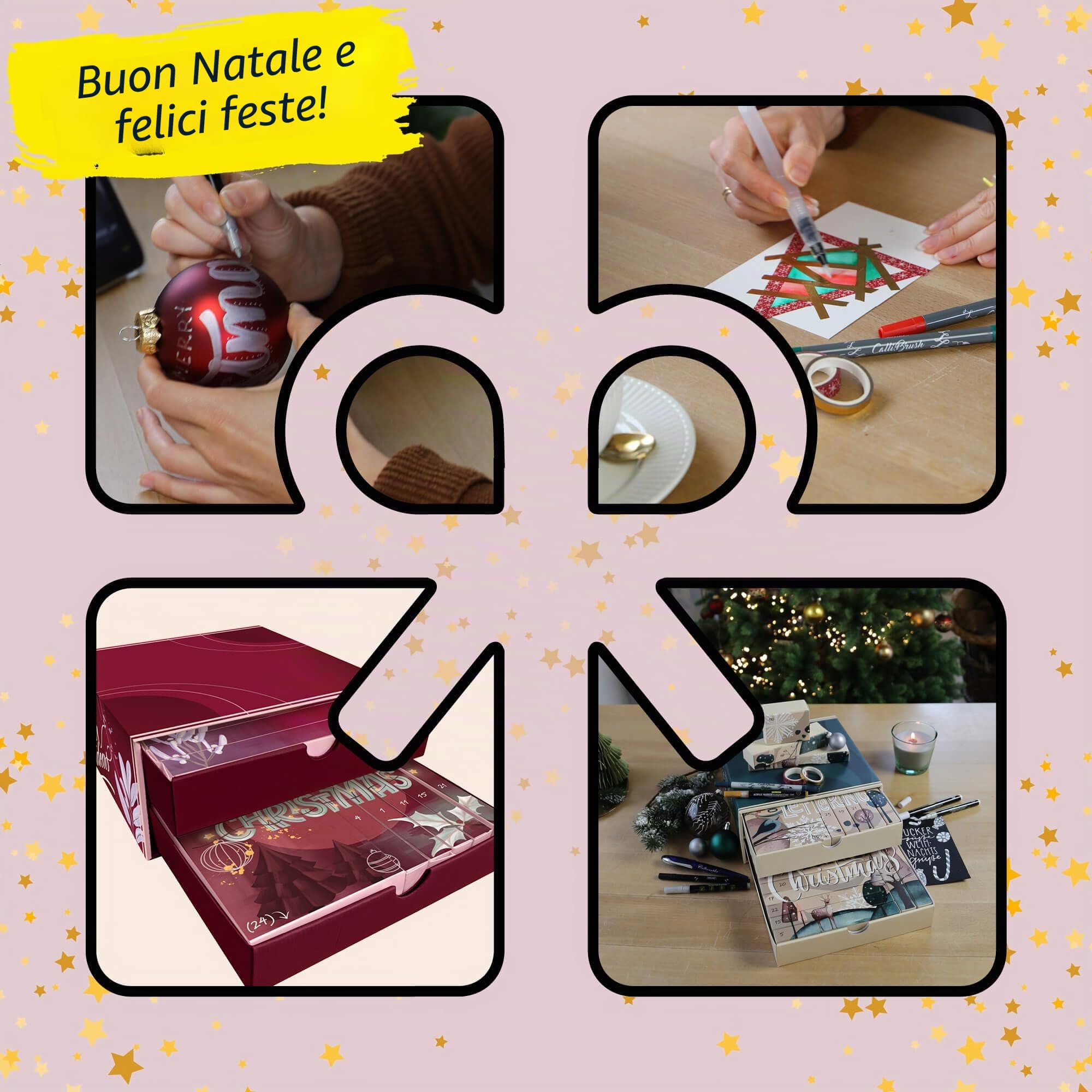 ONLINE Handlettering Calendario dell'Avvento 2026, creativo per adolescenti, ragazze, ragazzi e adulti, calendario dell'Avvento con oltre 25 prodotti, calligrafia, lettering e tutorial