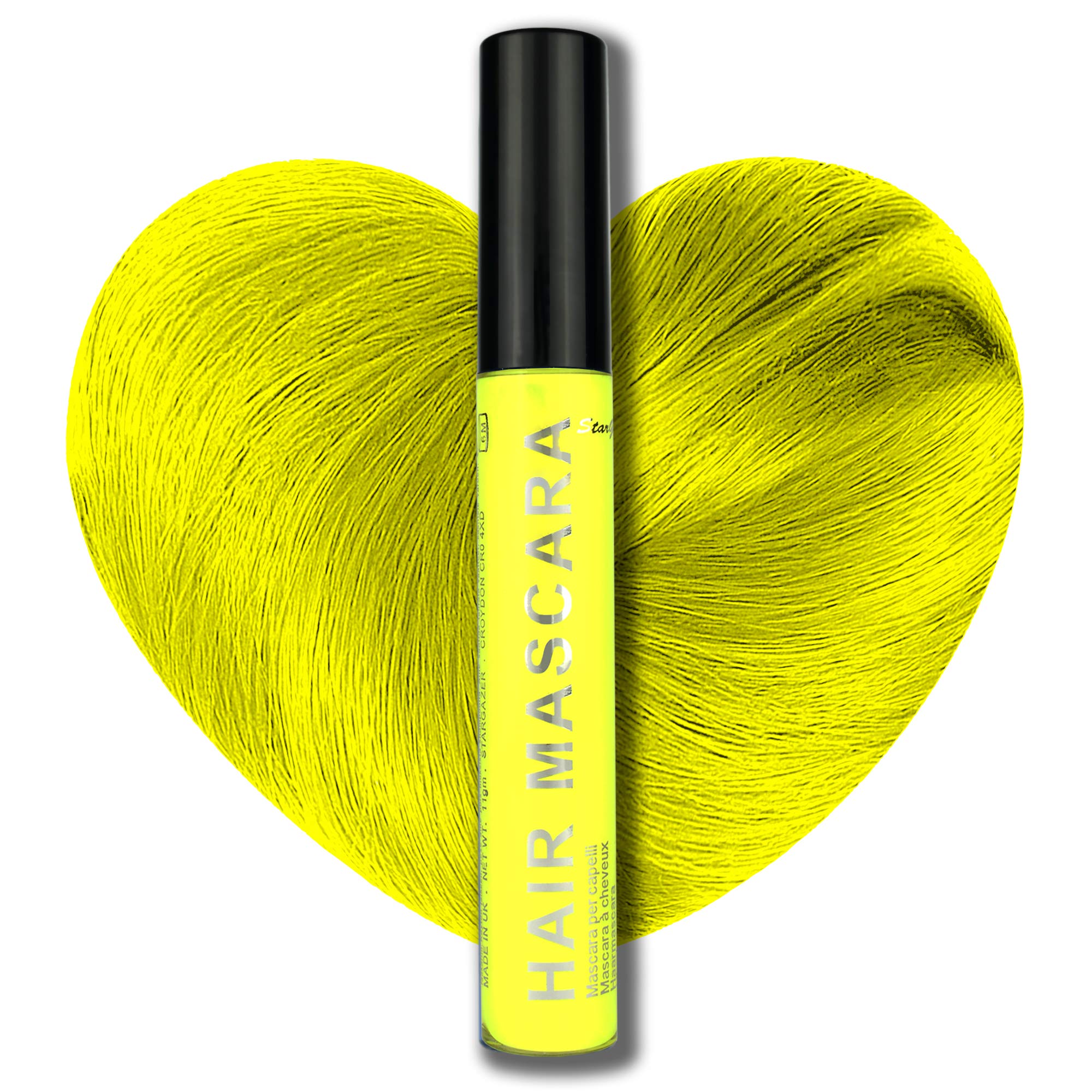 Stargazer UV-Reactive Hair Mascara, Wash Out Colour, Neon Yellow, 11 ml