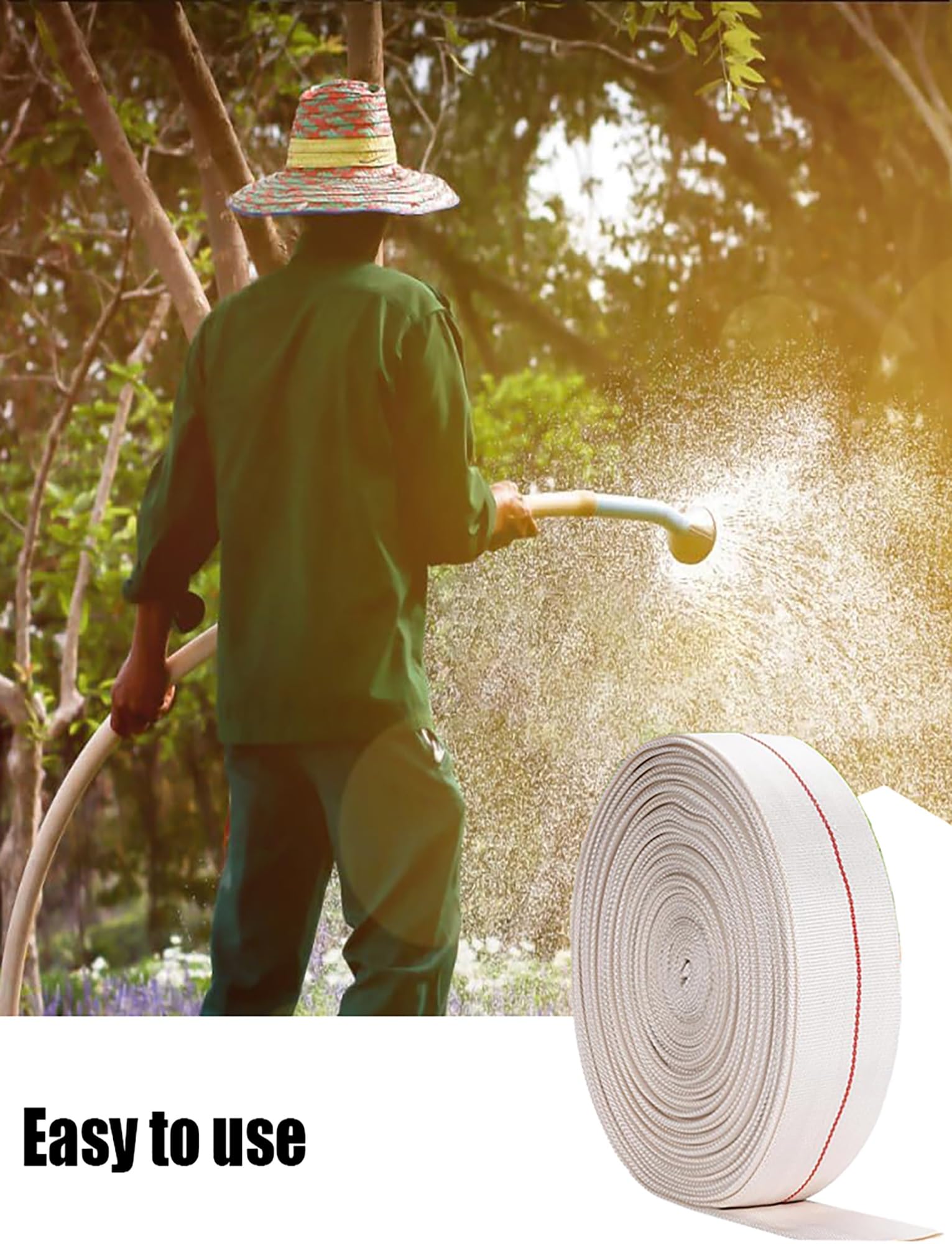 Manguera de Descarga Layflat, Coloque la Manguera Plana for Estanque de Descarga Agua, retrolavado Piscina PVC 1,2 Pulgadas 10 a 100 Metros(100meter)