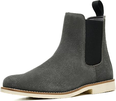 Handmade Classic Chelsea Boots for Men Fashion Genuine Cowhide Leather Slip On