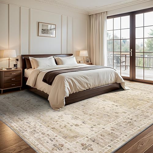 Miniatura 2 de Alfombras de área de 5 x 7 pies para dormitorio, antideslizantes, lavables, con diseño estampado desgastado, ultra suave, para sala de estar,