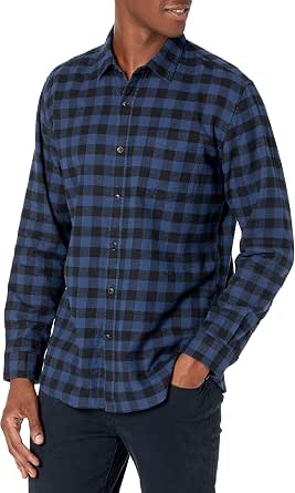 Amazon Essentials Men's Regular Fit Long-Sleeve Flannel Shirt