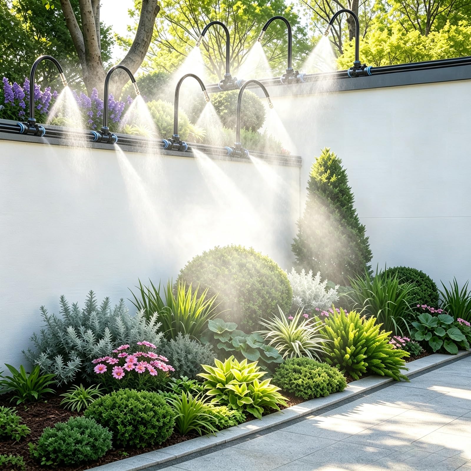 Systems di Irrigazione Automatica per Prati, Alberi E Aiuole | Kit Completo Universale Ultra-resistente E Anti-UV, Con Gocciolatori Rimovibili(50m/164ft)