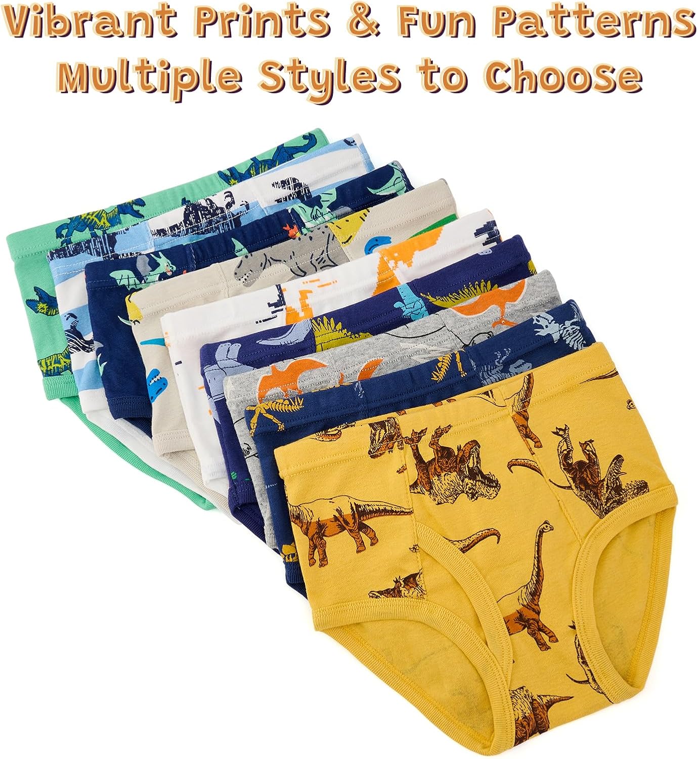 ANLUKE Boys Briefs Underwear 100% Cotton Soft Underwear for Toddler with Dinosaur Truck Ocean Patterns - Image 6