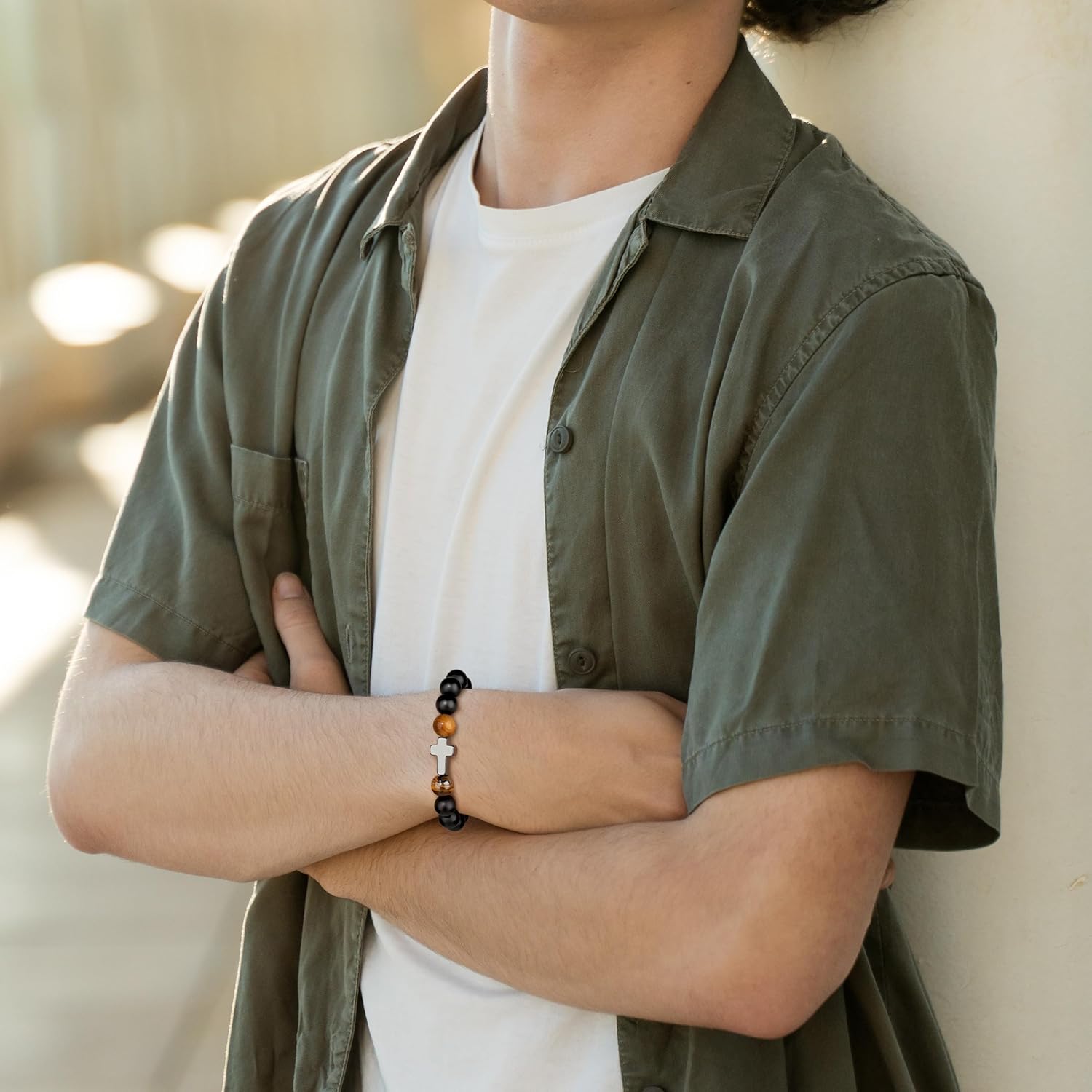 JoycuFF Gifts Cross Bracelet for Son, Grandson, Graduation Easter Birthday Christmas Valentines Bracelets Gifts for Teenage Stocking Stuffers - Image 3