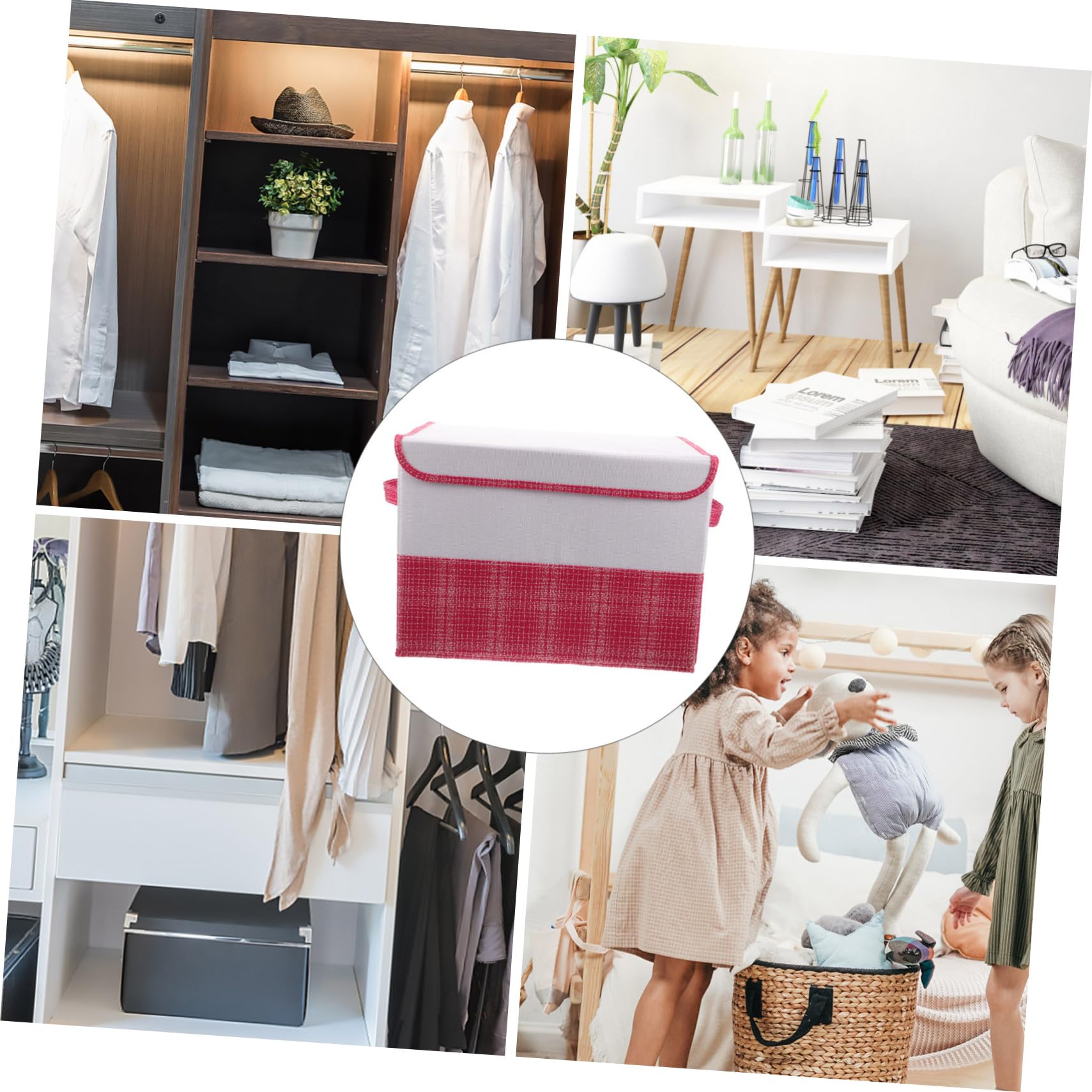 Sosoport Caja de Almacenamiento Plegable de Doble Tapa para Ropa, Blanco
