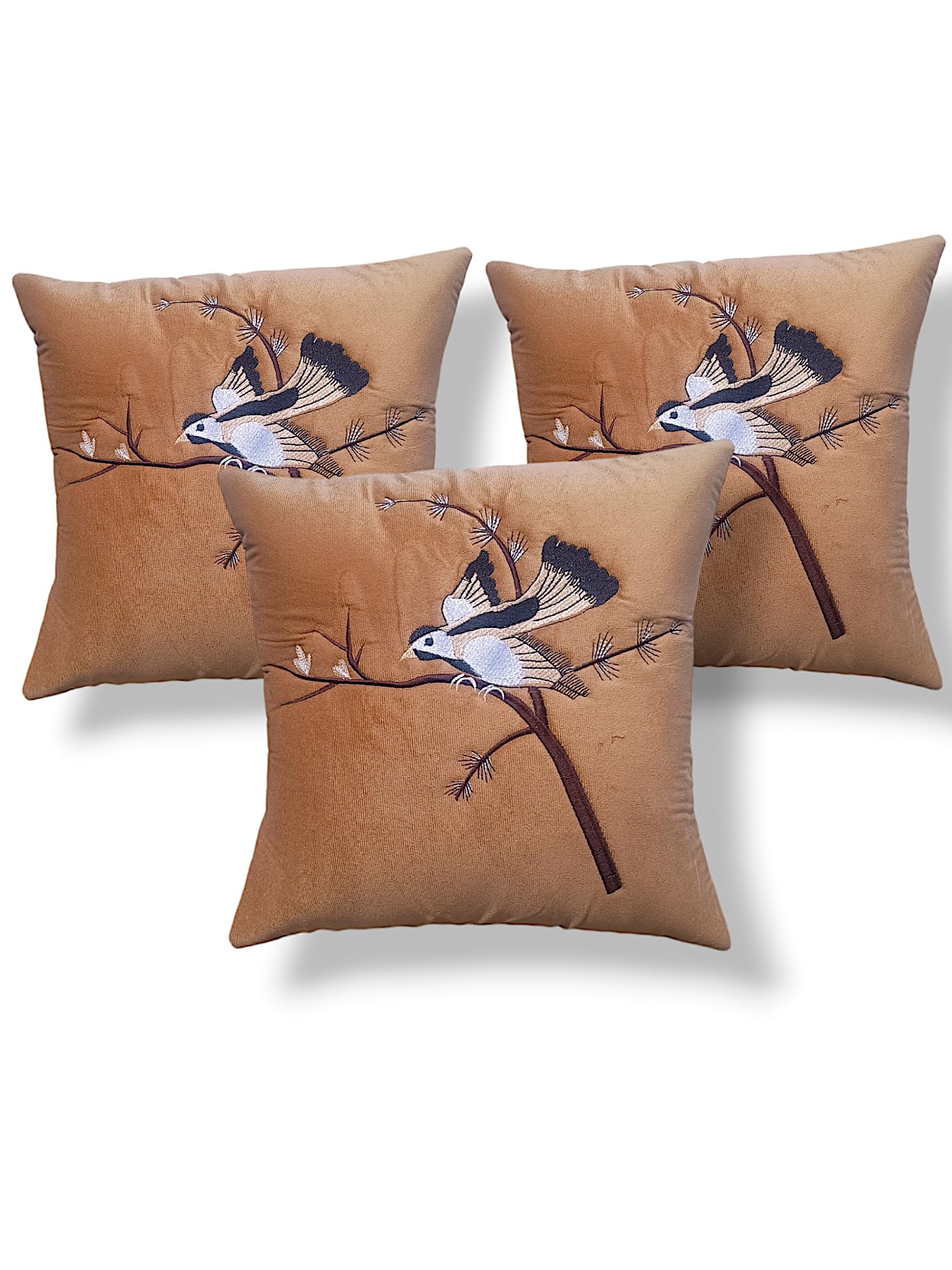 Rose Velvet Cushion Covers - Set of 3 -8
