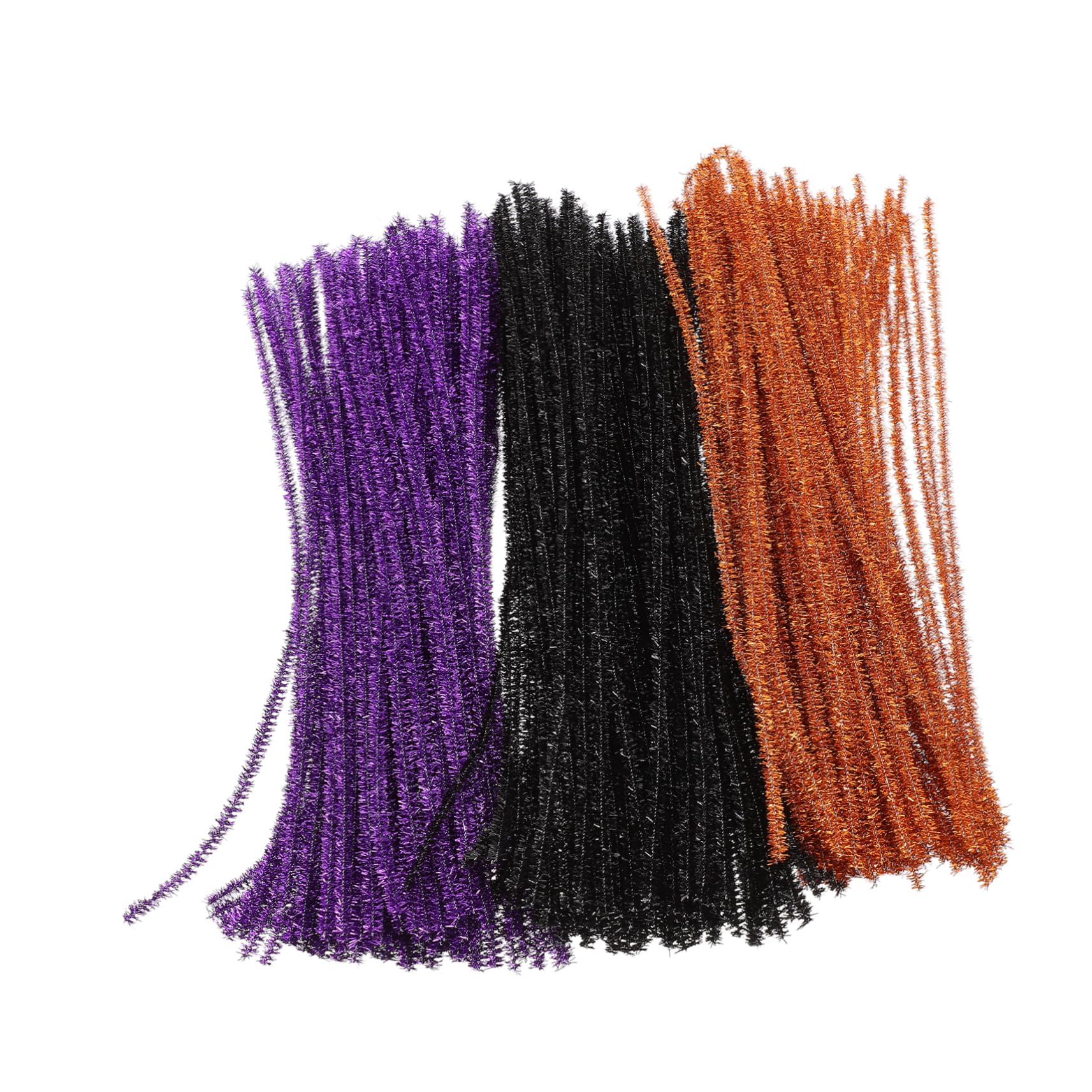 Homoyoyo 300pcs Brown Chenille Stems Glitter Pipe Cleaners for Boys and Flexible Hair Material DIY Party Decorations Educational Toys Random