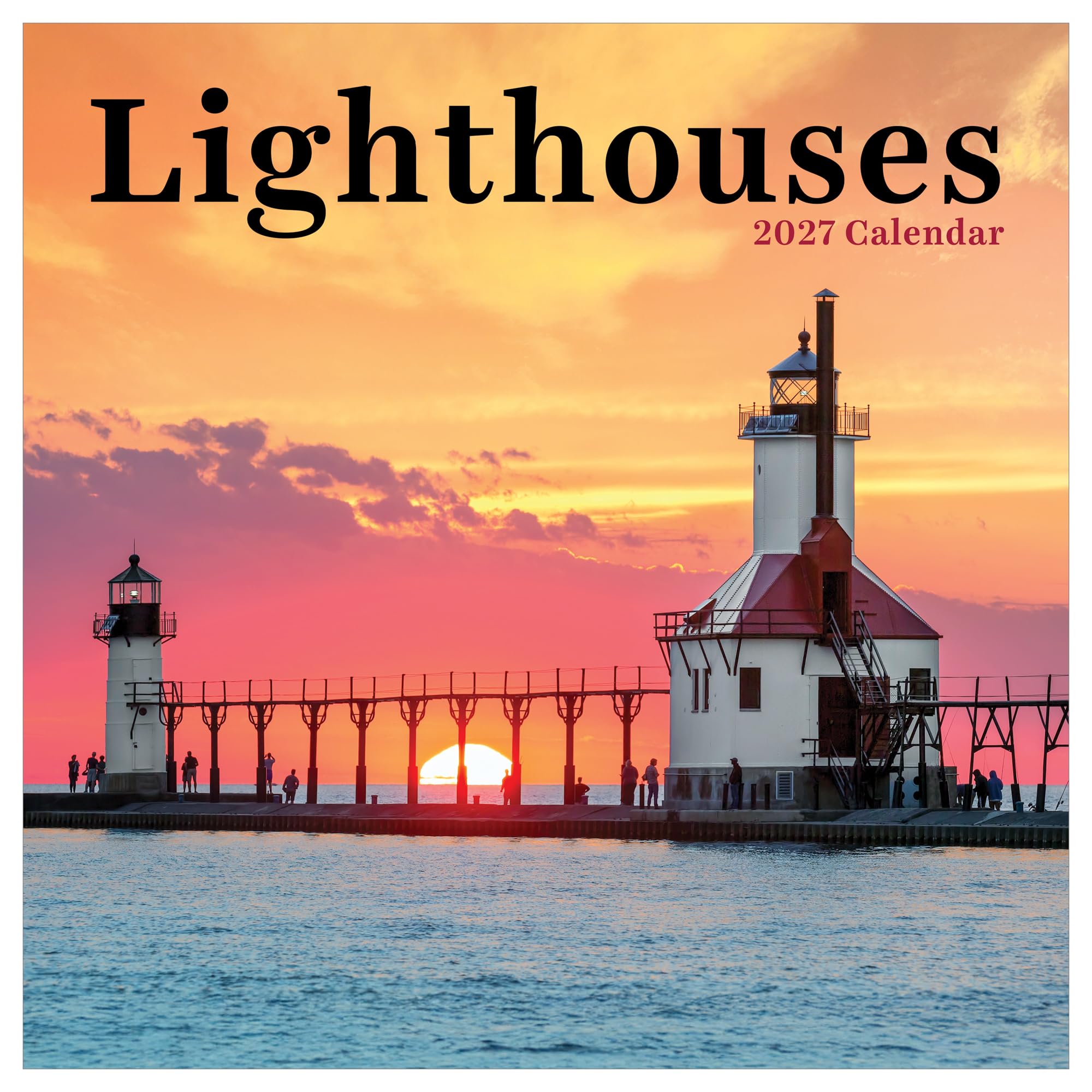 TF Publishing 2027 Lighthouses Wall Calendar - Large Grids for Appointments and Scheduling - Vertical Monthly Wall Calendar 2027 with Premium Gloss Paper for Home and Office Organization - 12x12 in