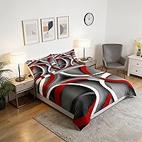 Vista 56 de Funda de edredón abstracta de color negro y morado, tamaño Queen, funda de edredón de geometría moderna con 2 fundas de almohada para adolescentes