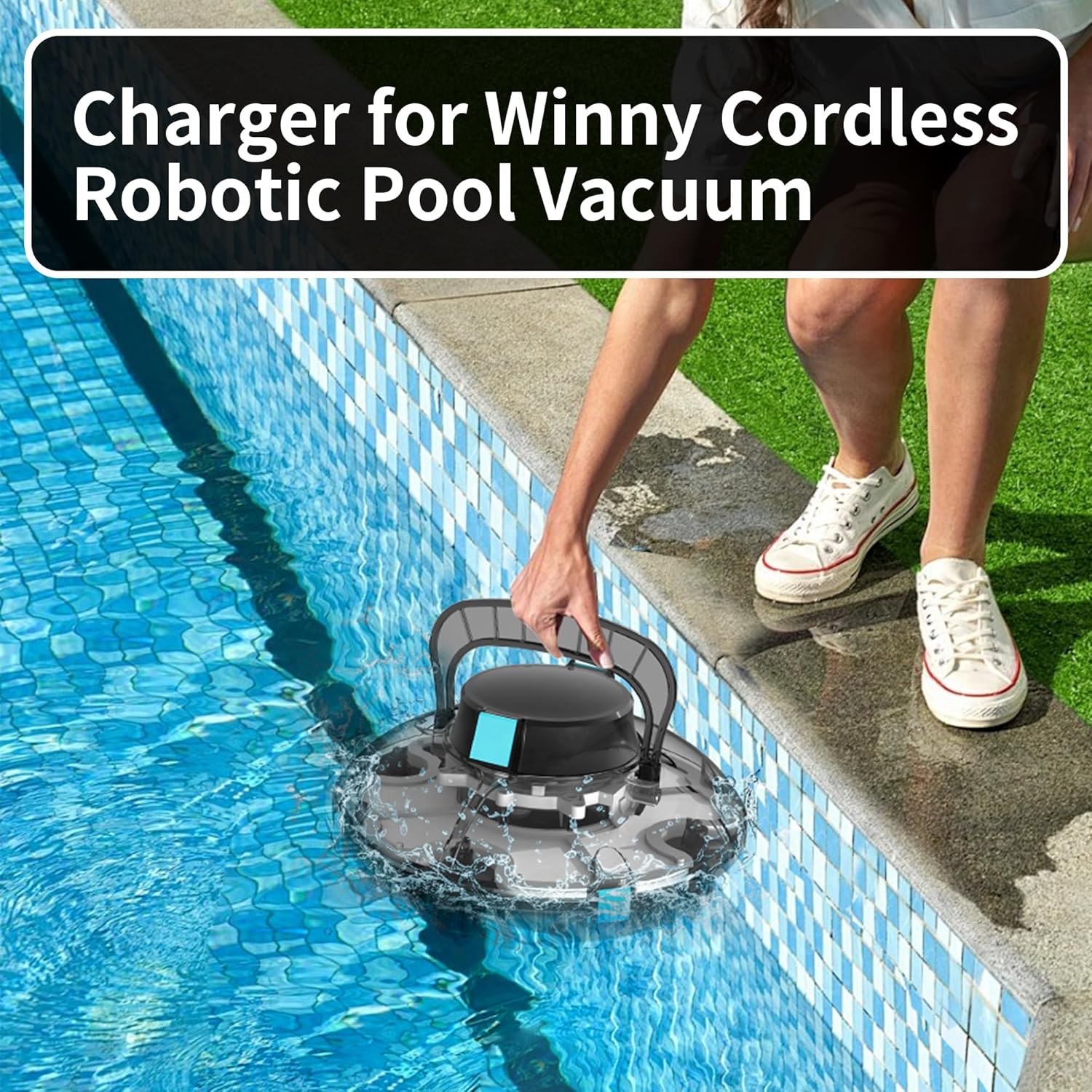 12.6V Charger for Winny Pool Cleaner, Replacement Charger Compatible with Winny 200 SE HJ1102 Cordless Robotic Pool Vacuum Power Cord