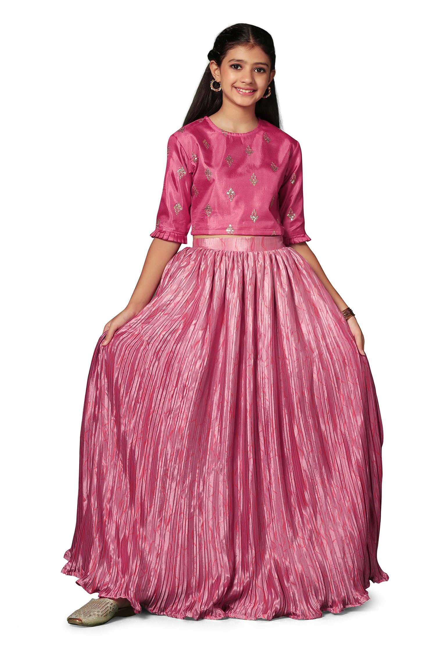 Jwalin Girl’s Chinon Readymade Lehenga Choli