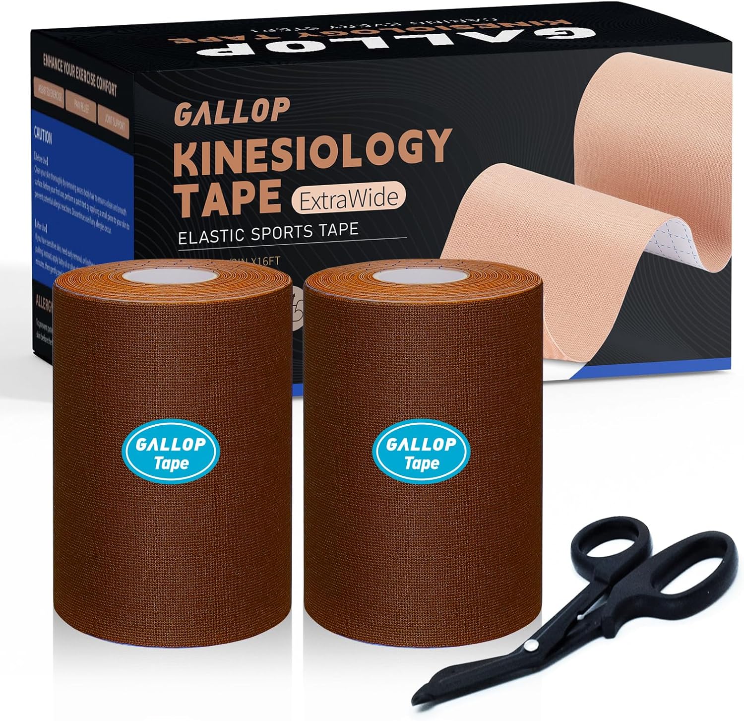 GALLOP Kinesiology Tape (2 Rolls) Extra Wide 4 inch x 16.4