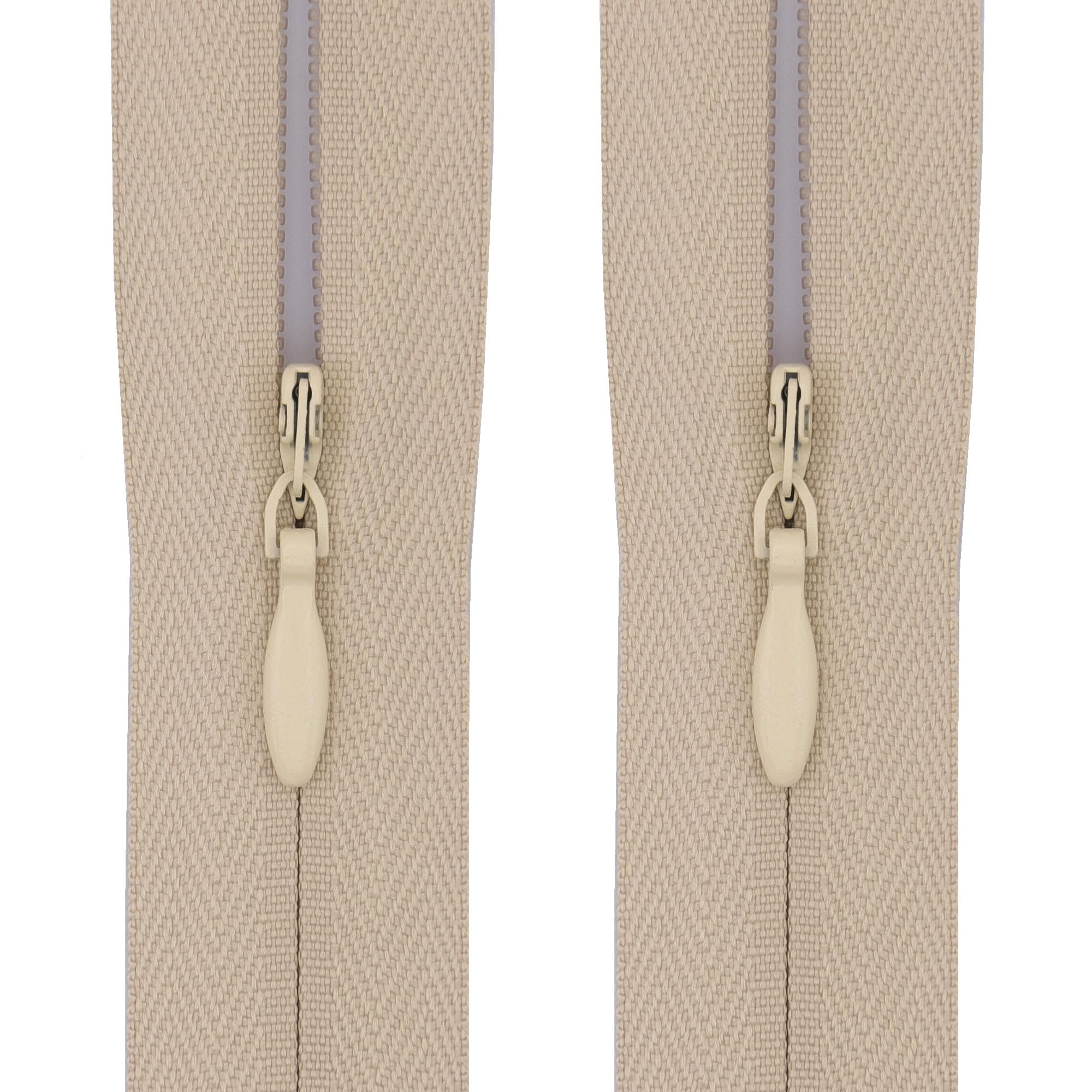 #3 Invisible Zips, 2 Pack, 16 Inch, Soft Sand Beige