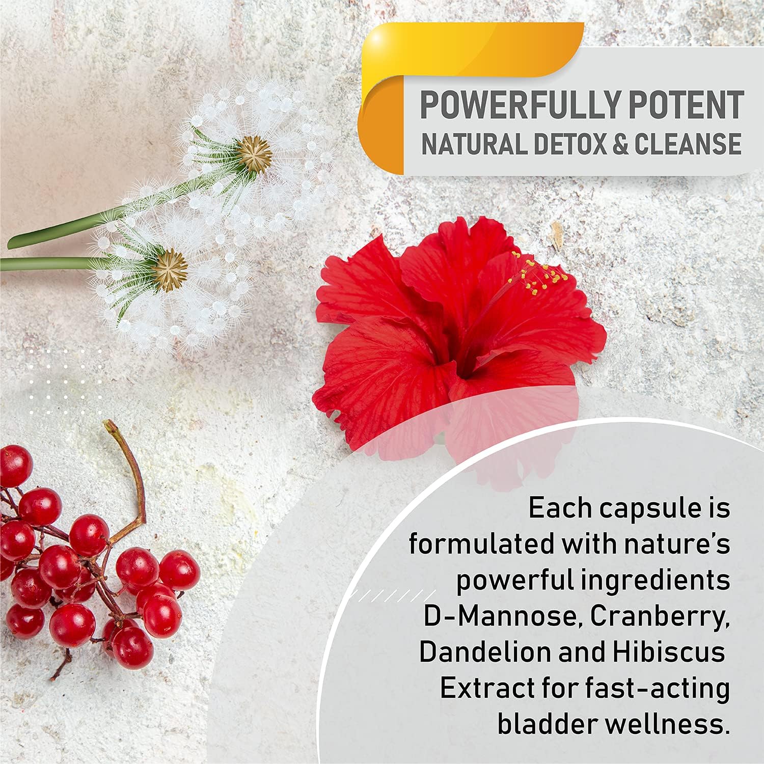 Advanced Urinary Tract Health & Bladder Support Supplement - Detoxifying Strength D-Mannose & Cranberry Natural Fast Acting UT Cleanse- Restore Control & Balance - 60 Capsules