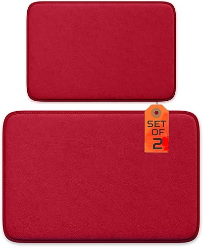 Miniatura 35 de Alfombra de baño de lujo – 1 pieza de tapete de baño con espuma viscoelástica, antideslizante y ultrasuave, altamente absorbente, fácil de limpiar -