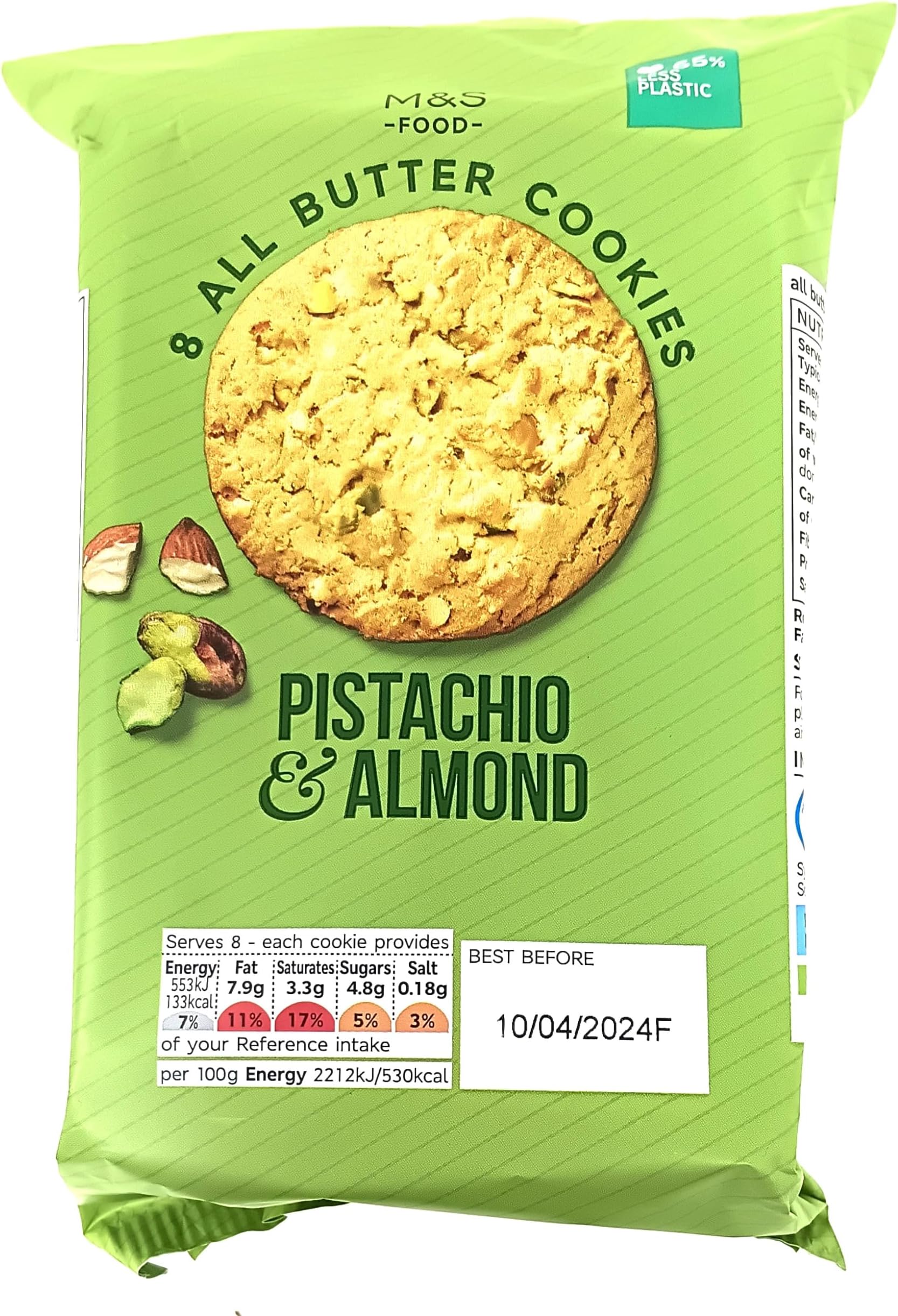 M&S Food 8 All Butter Cookies Pistachio & Almond Flavour