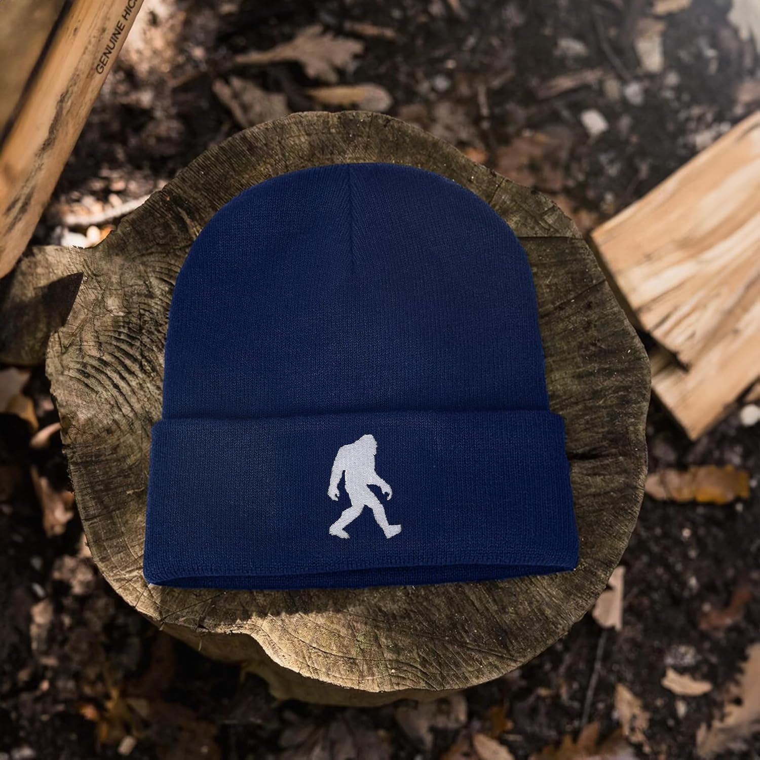 Bigfoot Beanie for Men - Sasquatch Hat Winter Knit Cuffed Beanie for Women - Bigfoot Gifts for Christmas & New Year - Image 5