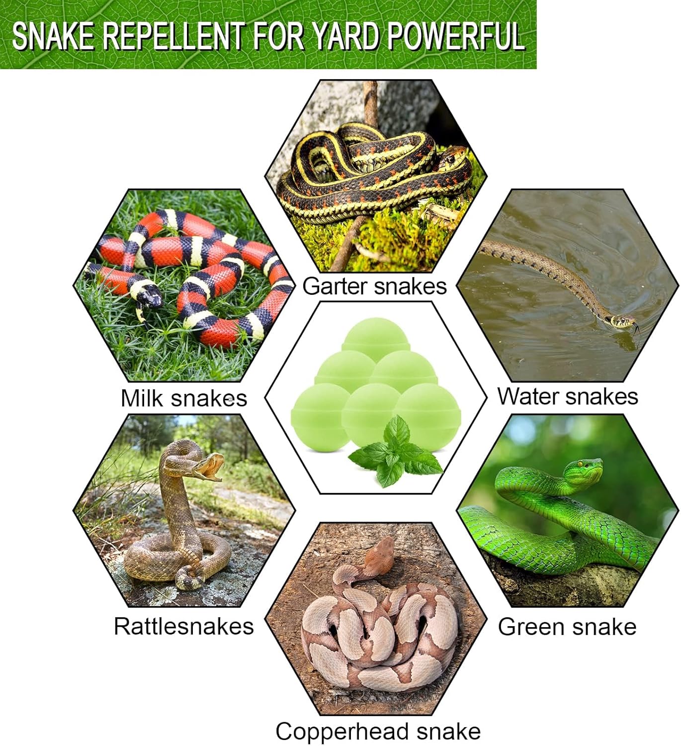 50 Pack Snake Be Gone for Yard Powerful Pet Safe,Moth Balls for Lawn Garden Camping Fishing Home to Repels Snakes and Other Pests