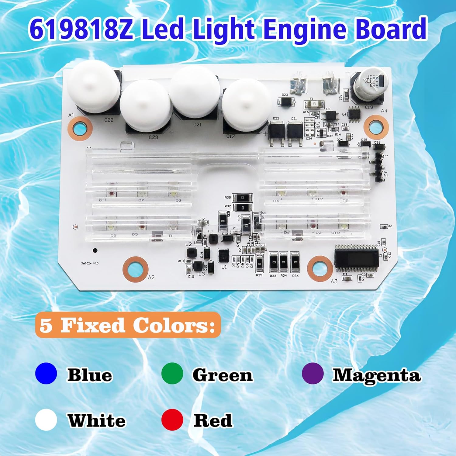 619818Z LED Light Board Replacement for Pentair IntelliBrite 5G Color LED Pool Light 2nd Generation, Compatible with 601000 601001 601002 601003 601004 601010 Circuit Board