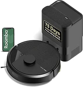 Roomba 105 Vac Robot Vacuum + AutoEmpty Dock - Self-Empties for 75 Days, Easy to use, Intense Power-Lifting Suction, LiDAR Navigation, Multi-Surface Cleaning, Cleans in Neat Rows, Works with Alexa