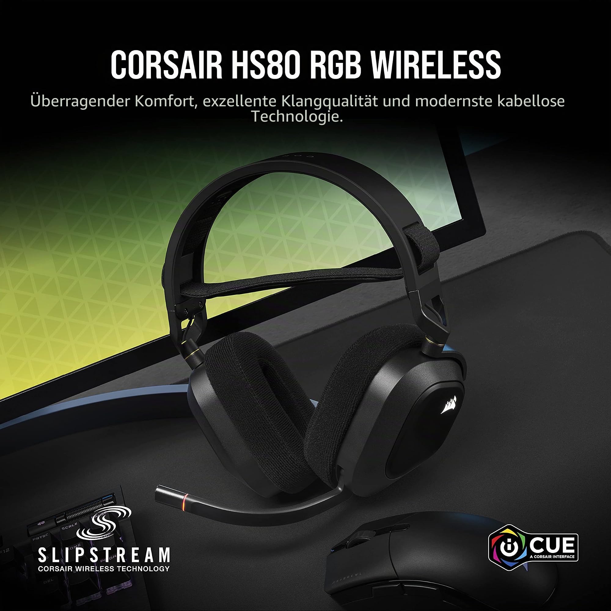 Sennheiser Profile Streaming Set mit USB Mikrofon & Corsair HS80 RGB Wireless Multiplattform-Gaming-Headset - Dolby Atmos - Omnidirektionales Mikrofon - iCUE-Kompatibel - PC, Mac, PS5, PS4 - Carbon