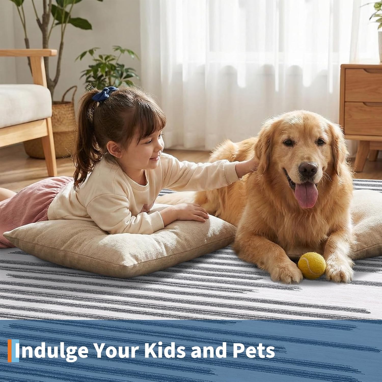 GarveeHome Grey 2x6 Runner Rug for Hallway: Modern Striped Non Slip Hallway Washable Runner Rug Low Pile Non-Slip Washable Carpet for Kitchen Striped Modern Soft Stain Resistant Carpet.