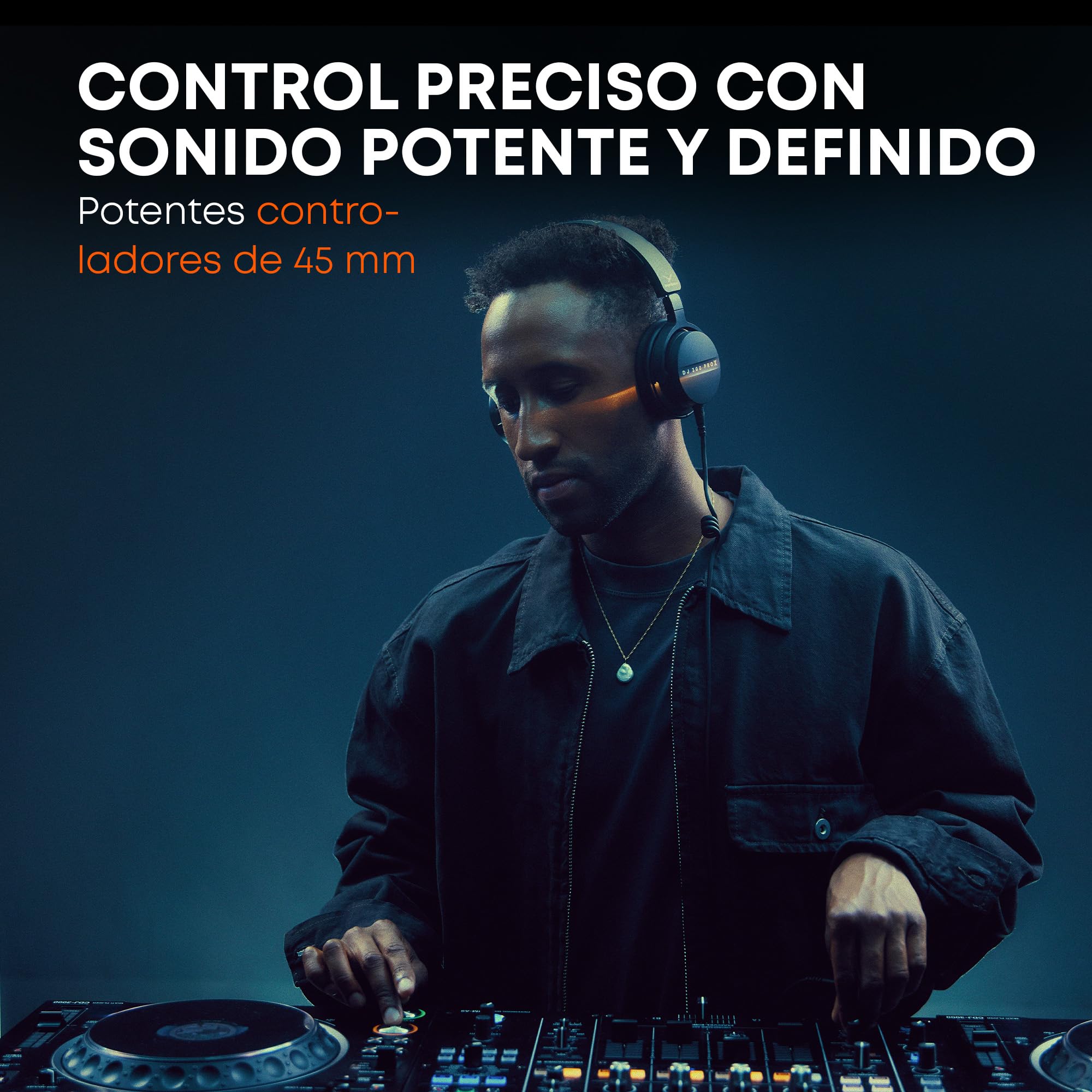 beyerdynamic DJ 300 PRO X - Auriculares profesionales 2 en 1 para DJ (cambio de oreja, estilo flexible y función de uso, copas personalizables para DJs profesionales)