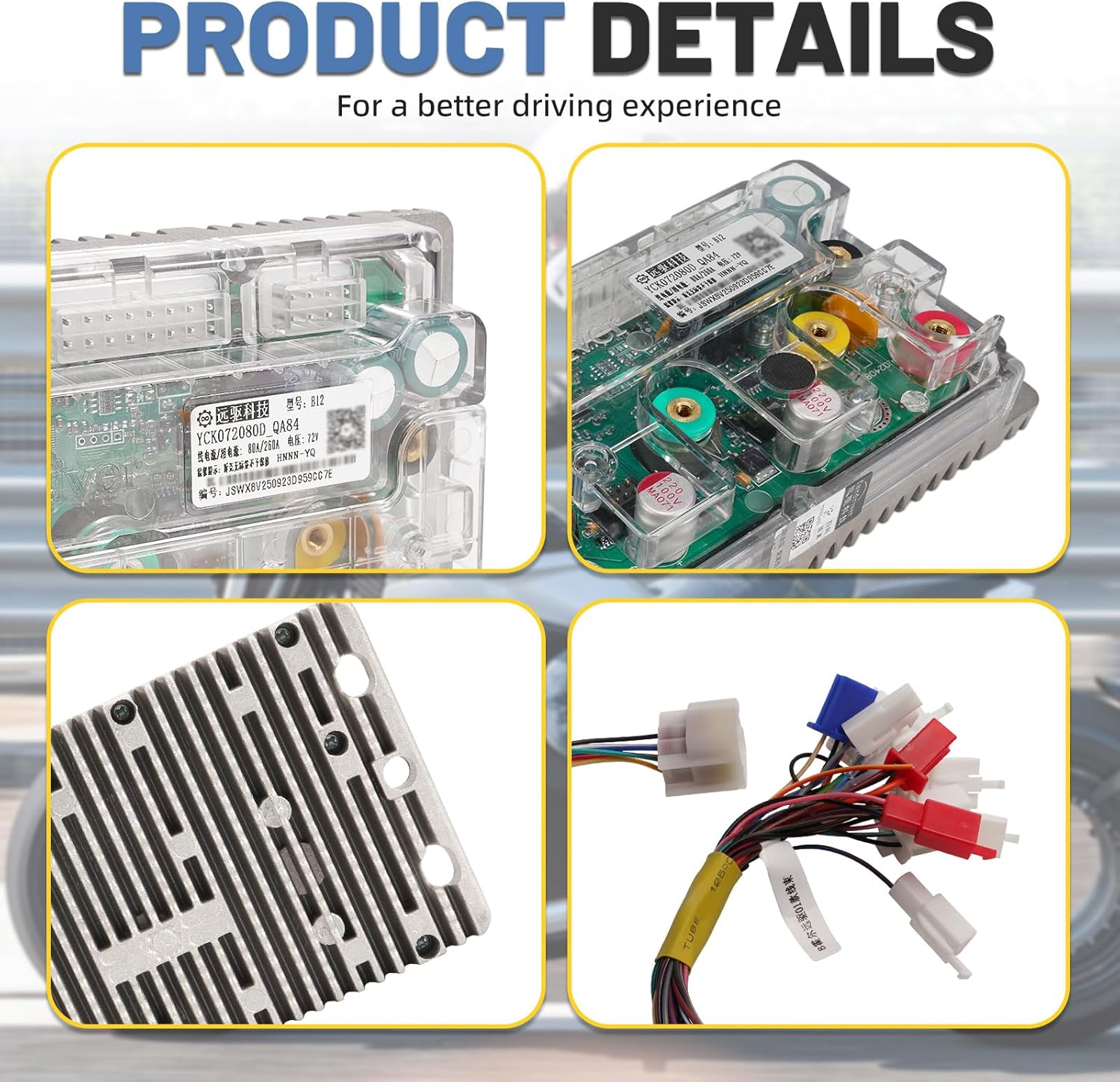 Fardriver ND72280/X80 BLDC Controller, 72V 280A Programmable High Power Brushless DC Motor Sine Wave Controller Fit for 2000W QSMotor Electric Motorcycle Motor E-Bike