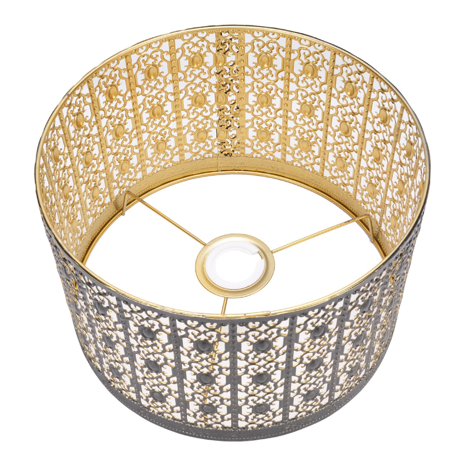 Muiltvoe Metal Hollow Lampshade Decorative Iron Light Shade for E27 E14 Bulbs with 25x16cm Size Modern Design for Table Floor Ceiling Lights